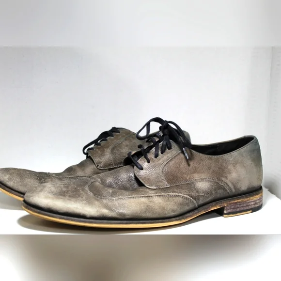 Gordon Rush Distressed Gray Leather Oxfords. GORDON RUSH Vertigo Project Oxford Shoes Distressed Mens  main image 2